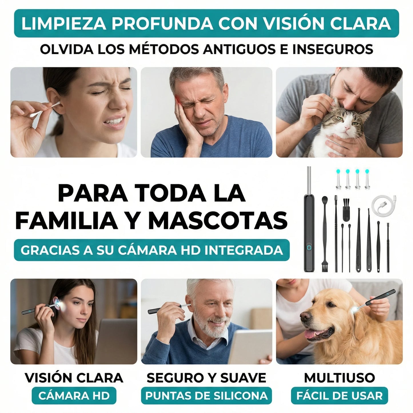 Limpiador Con Camara — Limpiá tus oídos de forma segura y visible
