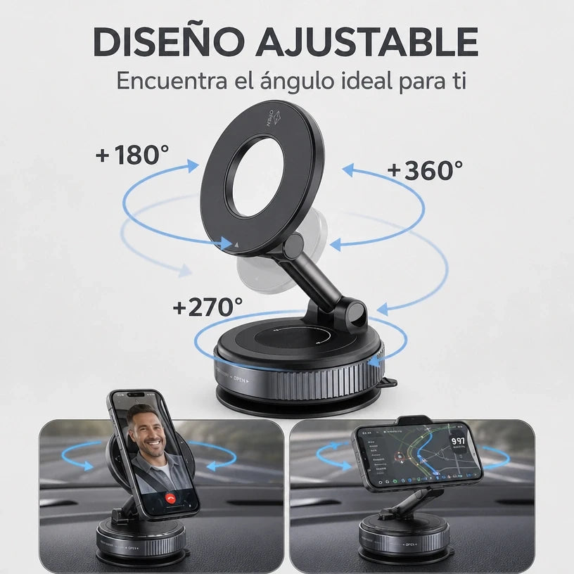 SOPORTE MAGNÉTICO 360° + CONTROL TOTAL DE TU CELULAR EN CUALQUIER LUGAR