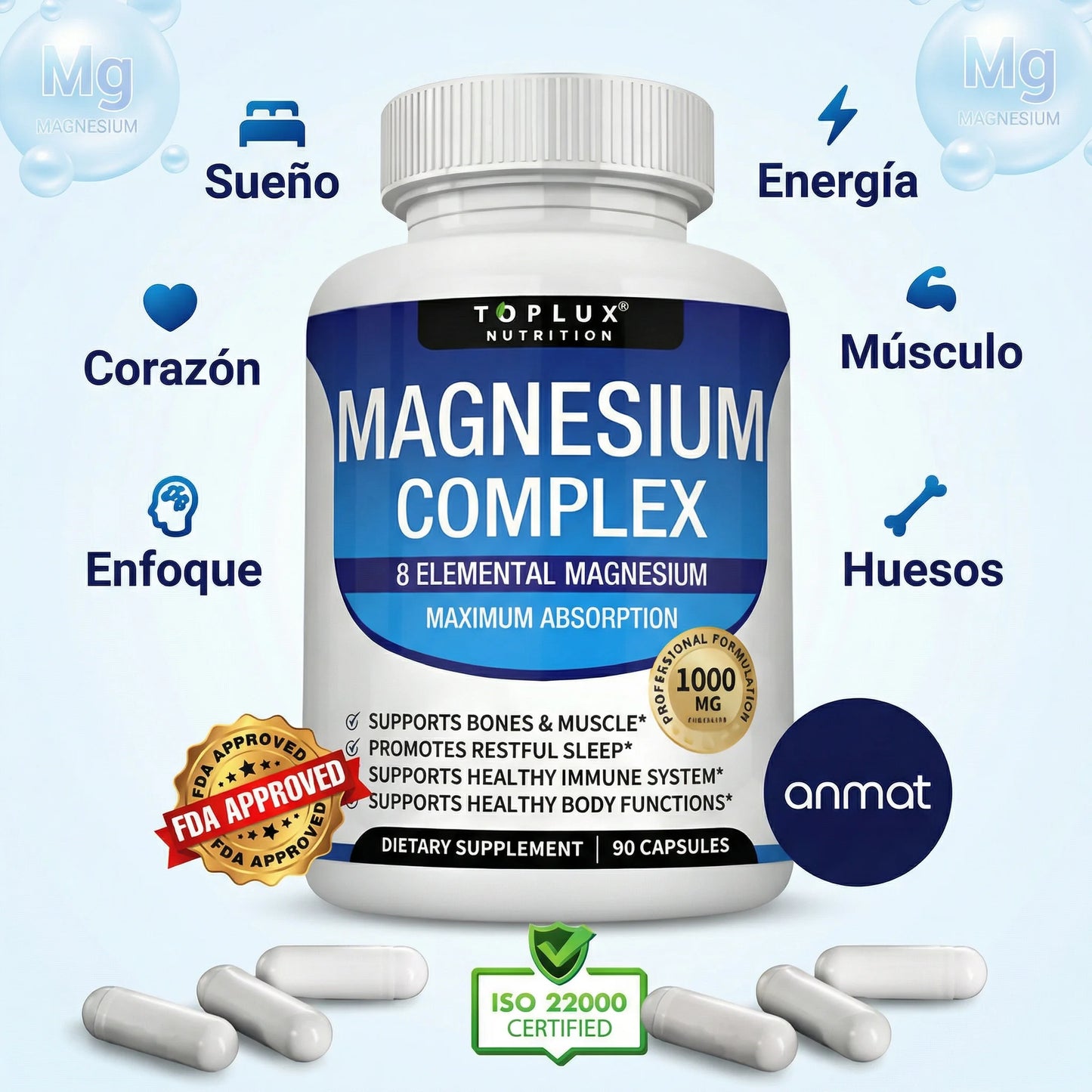 Magnesio Complex 8 en 1 💊 PAGA 2 LLEVA 3 — $29.900 cada frasco